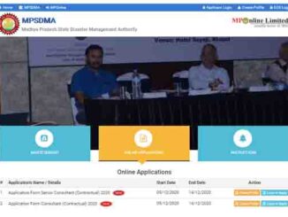 Recruitment of Senior Consultant in MPSDMA 2020