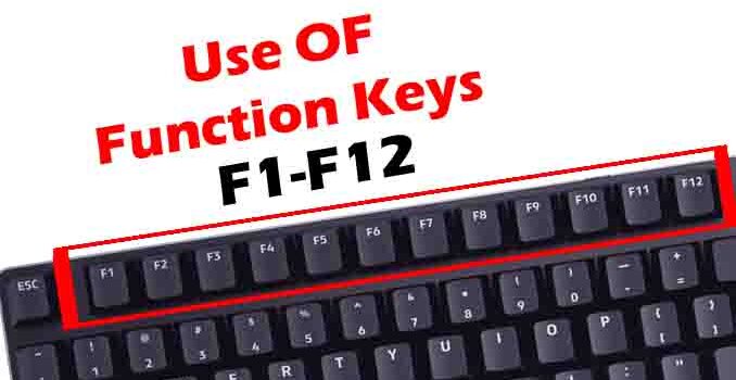 use of function key F1 to F12